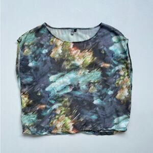 ELK The Label Watercolor Photo Print Boxy Top / Size M / Viscose / Abstract Art